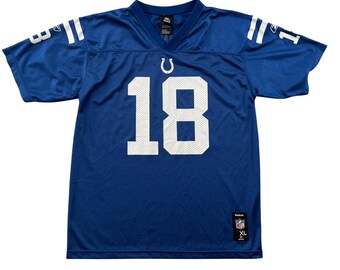 Vintage Y2K Reebok Indianapolis Colts Peyton Manning #18 Jersey Youth XL Blue