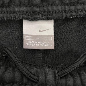 VTG Y2K Nike Fleece Sweatpants Joggers Men Large Black Athletic Lounge Swoosh image 4