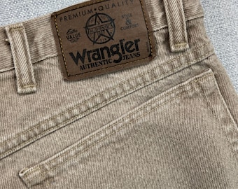 Vintage Wrangler 95401 Jeans Men 36x30 Made in USA Khaki Beige Denim Workwear