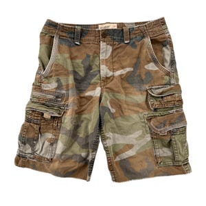 American Eagle Cargo Shorts Camo Longer Length Men 36 Brown Utility Y2K Military