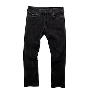 True Religion Ricky Relaxed Straight Jeans Mens 36x31 Black USA Made Denim Flaps image 1
