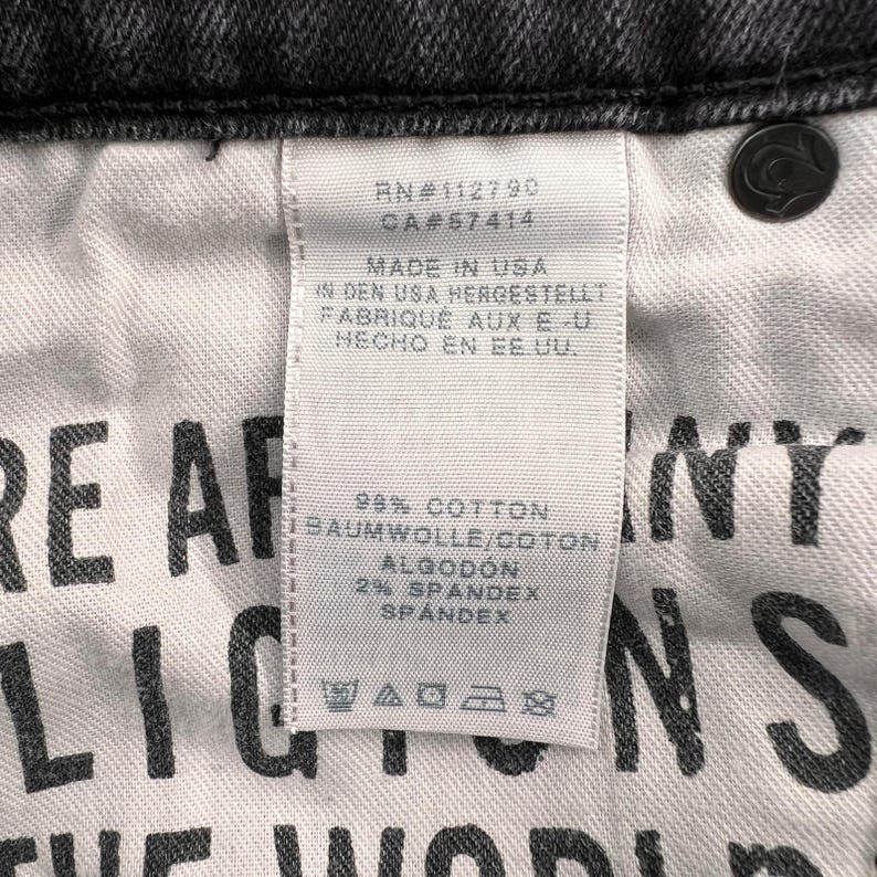True Religion Ricky Relaxed Straight Jeans Mens 36x31 Black USA Made Denim Flaps image 12