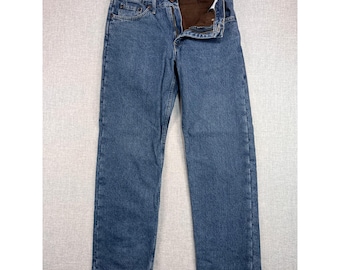 VTG 90s Wrangler Fleece Lined Jeans Men 32x31 Blue Denim Workwear Utility Warm