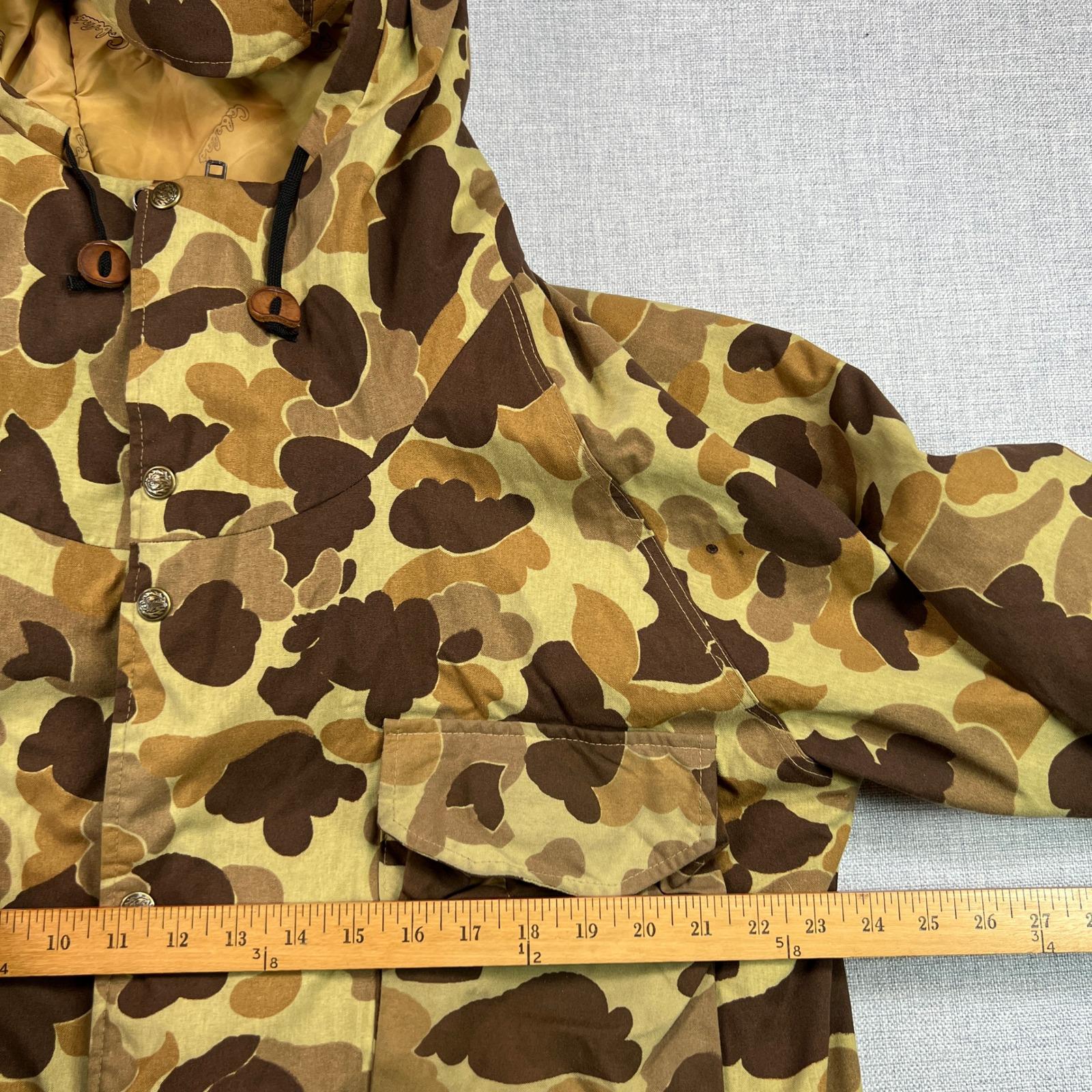 Vintage 90s Cabela's Gore-tex Duck Camo Hunting Parka Men L USA