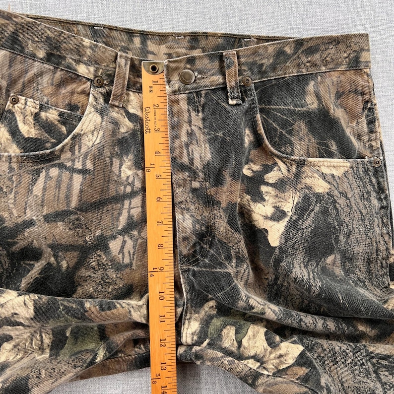 VTG 90s Wrangler Double Knee Camo Jeans Men 34x30 Made in USA Hunting Streetwear image 8