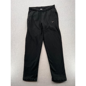 VTG Y2K Nike Fleece Sweatpants Joggers Men Large Black Athletic Lounge Swoosh image 1