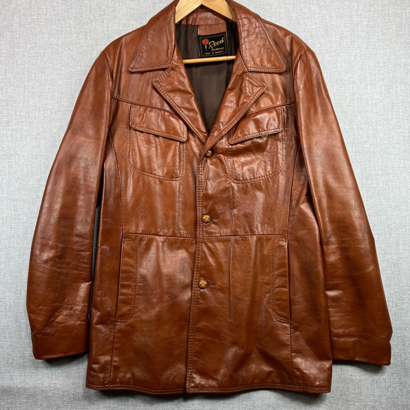 希少70s Reed Sportswear カフェレーサー ライダース ブラック 希少70s