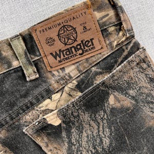 VTG 90s Wrangler Double Knee Camo Jeans Men 34x30 Made in USA Hunting Streetwear image 4