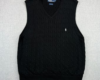 Vintage 1940's WWII American Red Cross Wool Hand Knit Sweater Vest