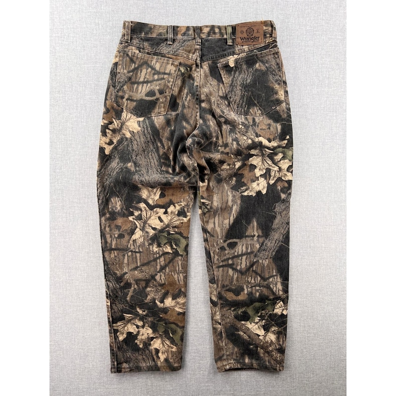 VTG 90s Wrangler Double Knee Camo Jeans Men 34x30 Made in USA Hunting Streetwear image 2