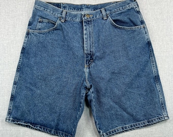 Vintage Wrangler Denim Jean Shorts Mens 36 x 9" Blue Jorts USA Streetwear Y2K
