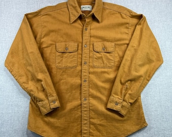 Vintage American Eagle Outfitters Flannel Chamois Shirt Men XL Brown Long Sleeve