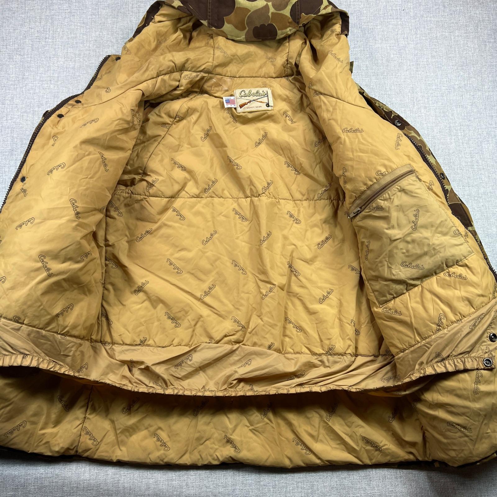 Vintage 90s Cabela's Gore-tex Duck Camo Hunting Parka Men L USA