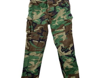 Propper Hot Weather Woodland Camo Pattern Combat Trousers  Men Large Green BDU