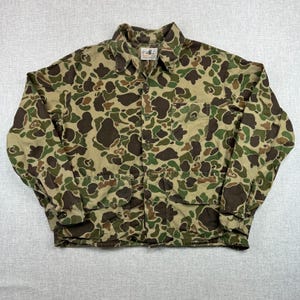 Vintage 70s Black Sheep Brand Duck Camo Hunting Jacket Men's L