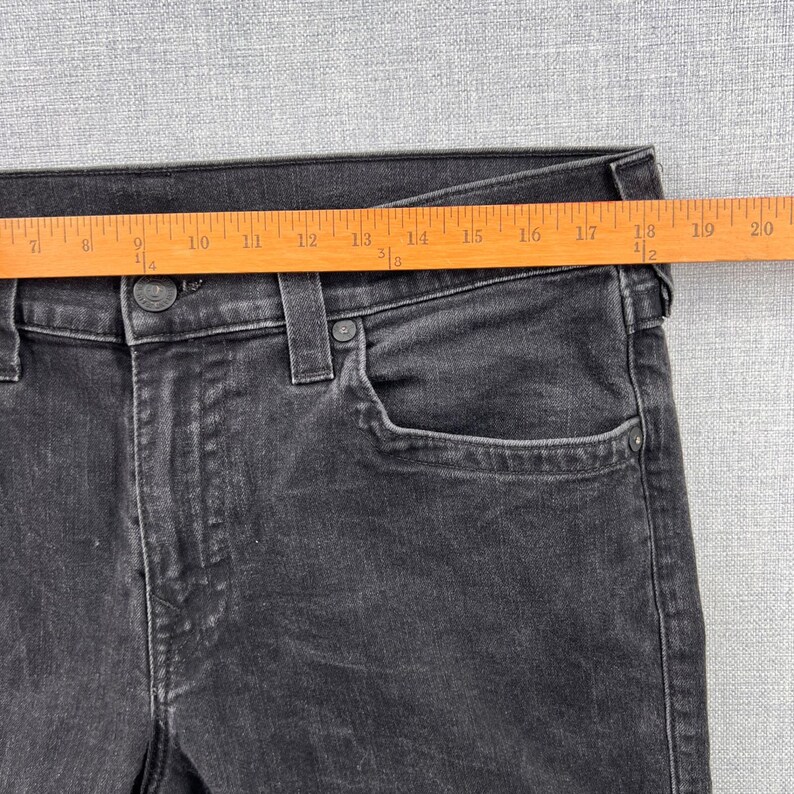 True Religion Ricky Relaxed Straight Jeans Mens 36x31 Black USA Made Denim Flaps image 7
