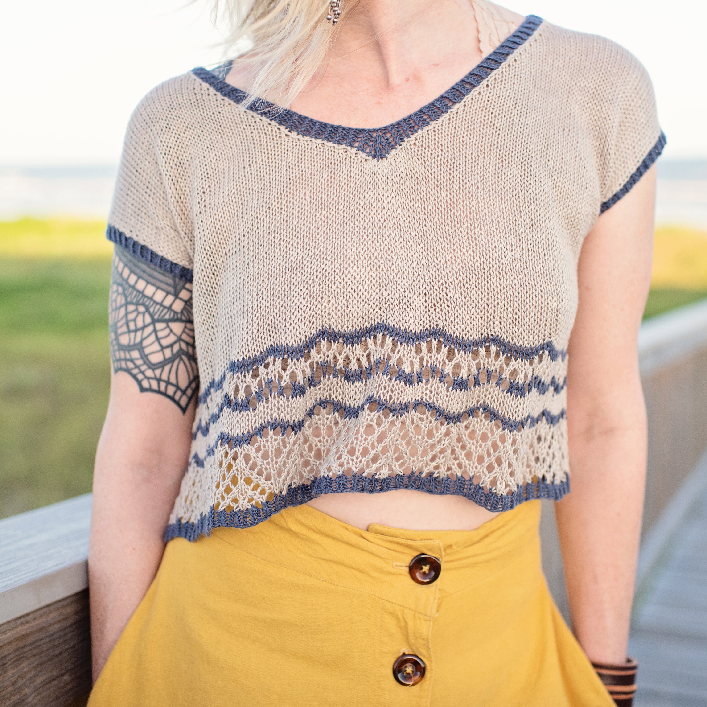 Lace Hem Tee (Knitting Pattern)