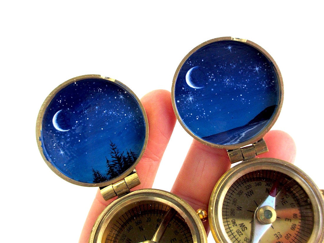 Custom Constellation Compass HandPainted Romantic Etsy