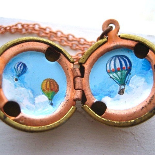 Hot Air Balloon Parade Hand-Painted Locket