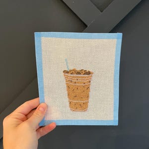 Iced Coffee Needlepoint Canvas 18in