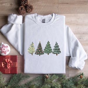 Christmas Sweatshirt, Christmas Sweater, Christmas Crewneck, Christmas Tree Sweatshirt, Holiday Sweaters for Women, Winter Sweatshirt