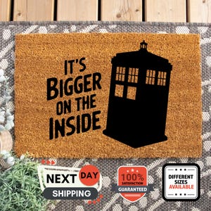 Its Bigger On The Inside Doormat, Science Fiction Fa, Sci Fi Funny Geek Doormat, Welcome Mat, Front Door Mat, New Home Decor, Outdoor Mat