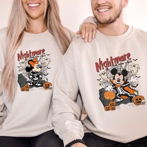 Nightmare On Main Street Disneyworld Sweatshirt, Halloween Mickey Minnie Pumpkin Sweater,Disneyland Halloween Shirt, Halloween Sweatshirt