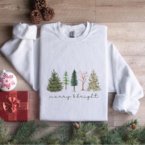 Merry and Bright Sweatshirt, Christmas Sweatshirt, Family Christmas Sweatshirt, Christmas Sweatshirts for Women, Merry Christmas Sweatshirt