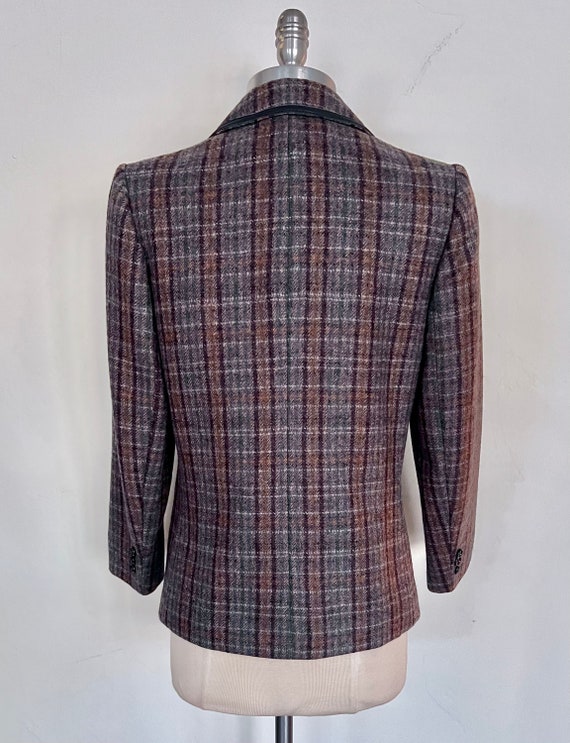 1980s Gray and Brown Wool Stripe Tailored Jacket … - image 7
