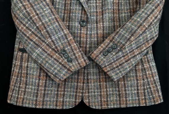 1980s Gray and Brown Wool Stripe Tailored Jacket … - image 5