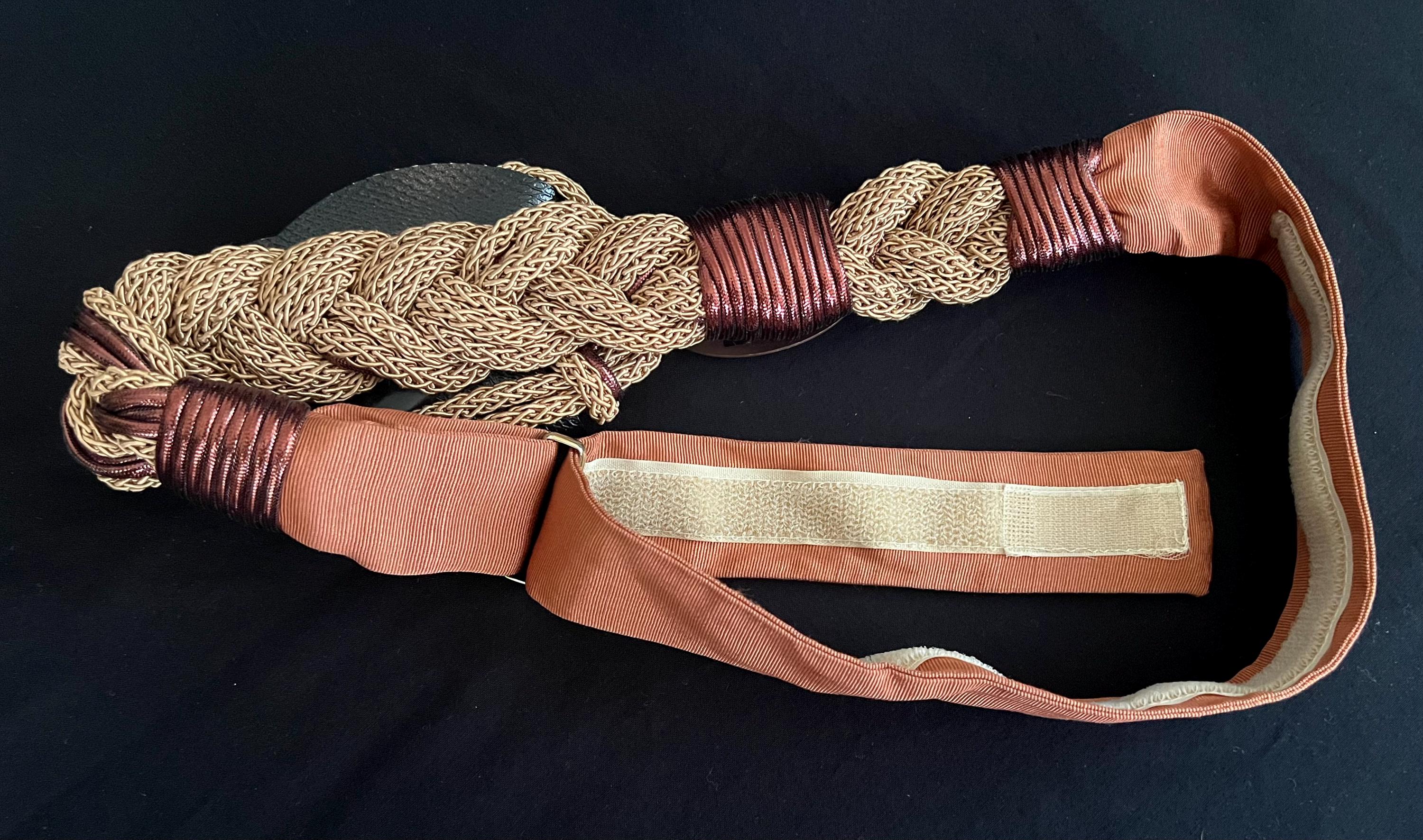 1980s Carolyn Tanner Wearable Art Belt: Copper Braid  display picture 1