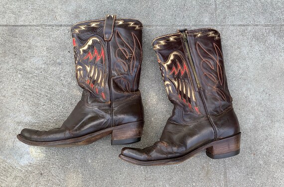 side zipper mens cowboy boots