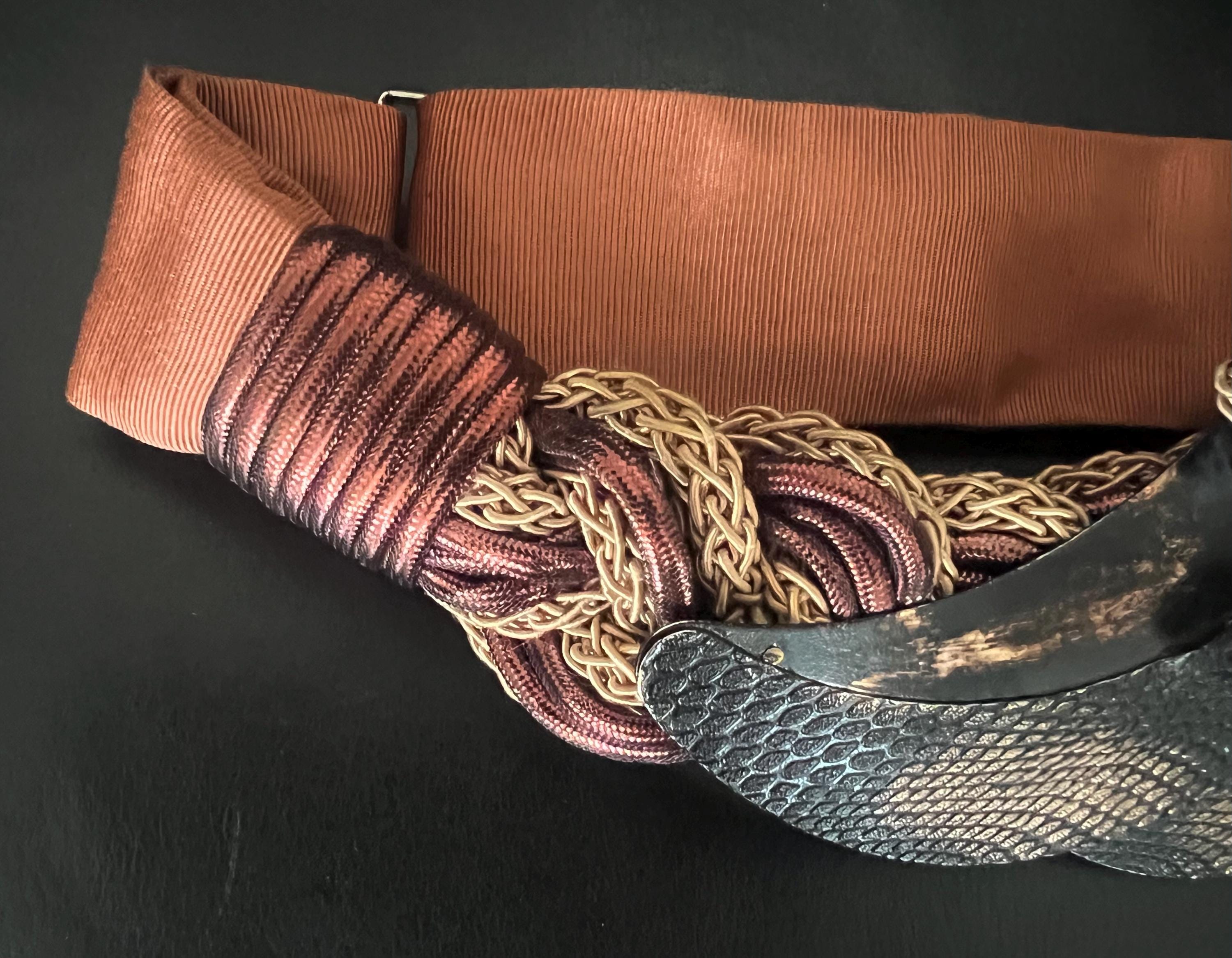 1980s Carolyn Tanner Wearable Art Belt: Copper Braid 