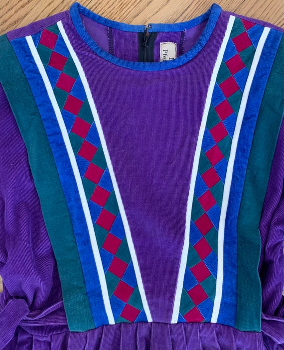 Gorgeous Vintage 1980's Purple Corduroy with Quil… - image 4