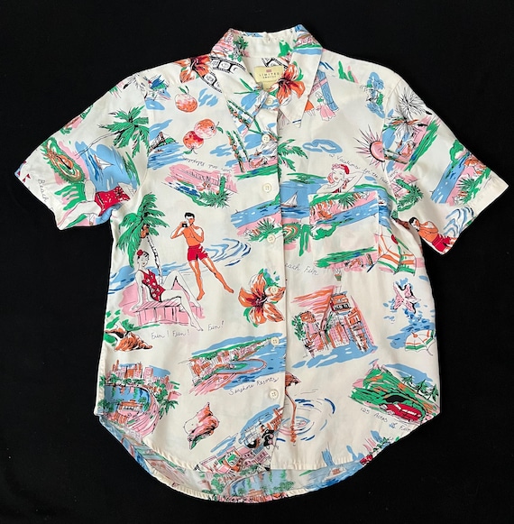 キ*ツ様 80s US VINTAGE 50s style rayon shir 80s Limited America 50s Style Rayon Hawaiian Tourist Shirt