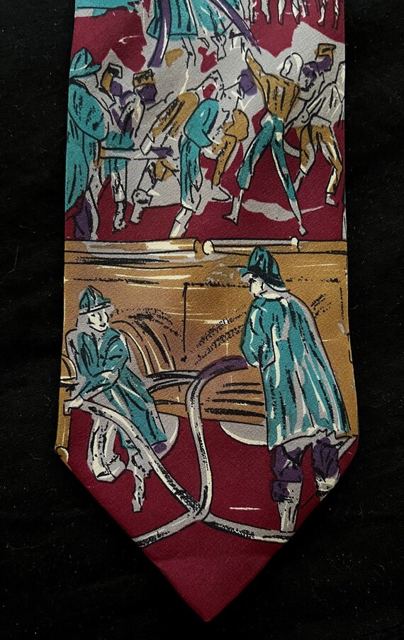 90s 100% Silk Neck Tie by Brandini /Watercolor Pen