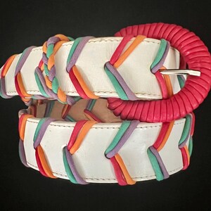 Ceinture En Cuir Ginnie Johansen Marron - Points De Couleur - Occasion