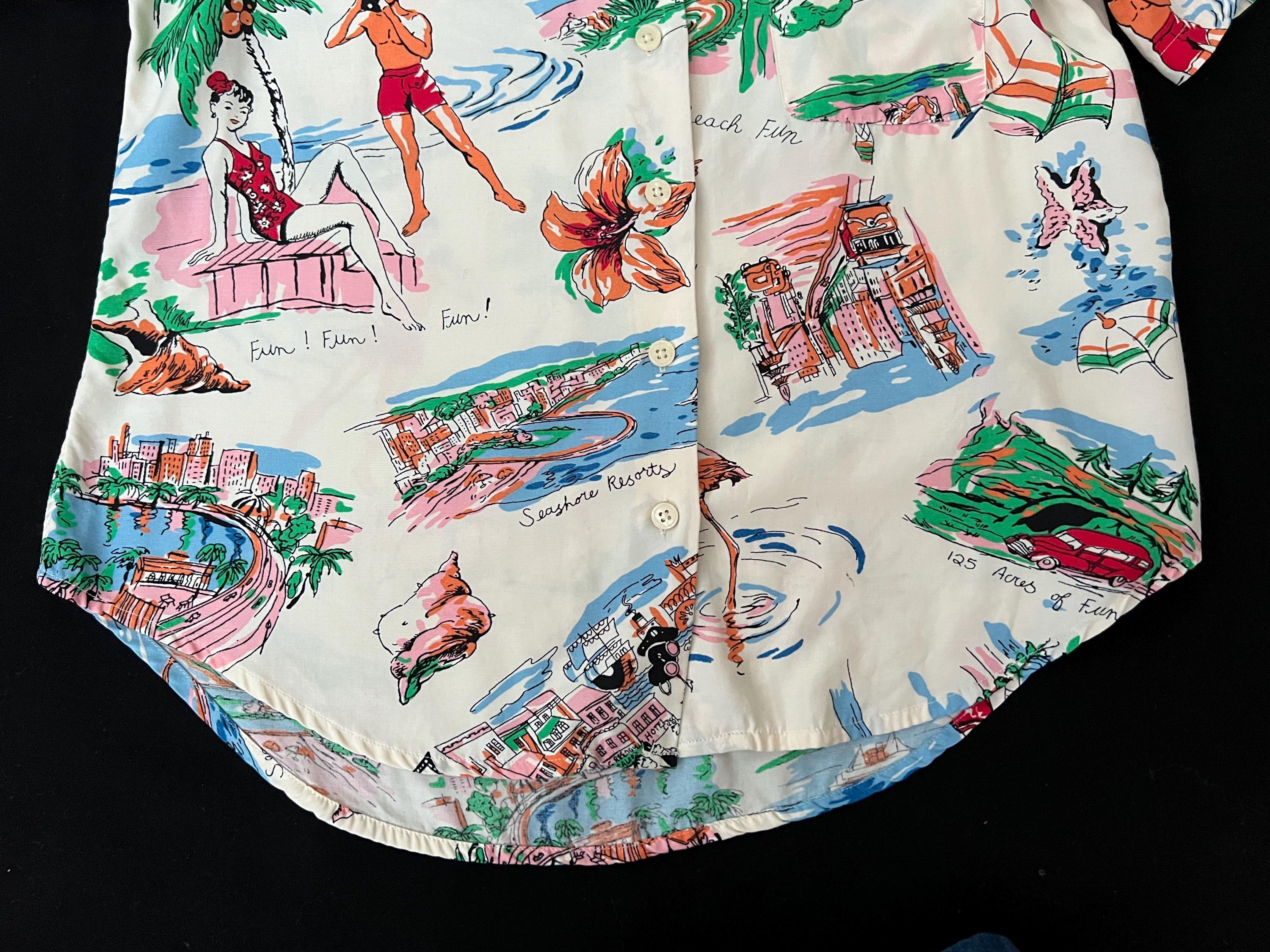 80s Limited America 50s Style Rayon Hawaiian Tourist Shirt