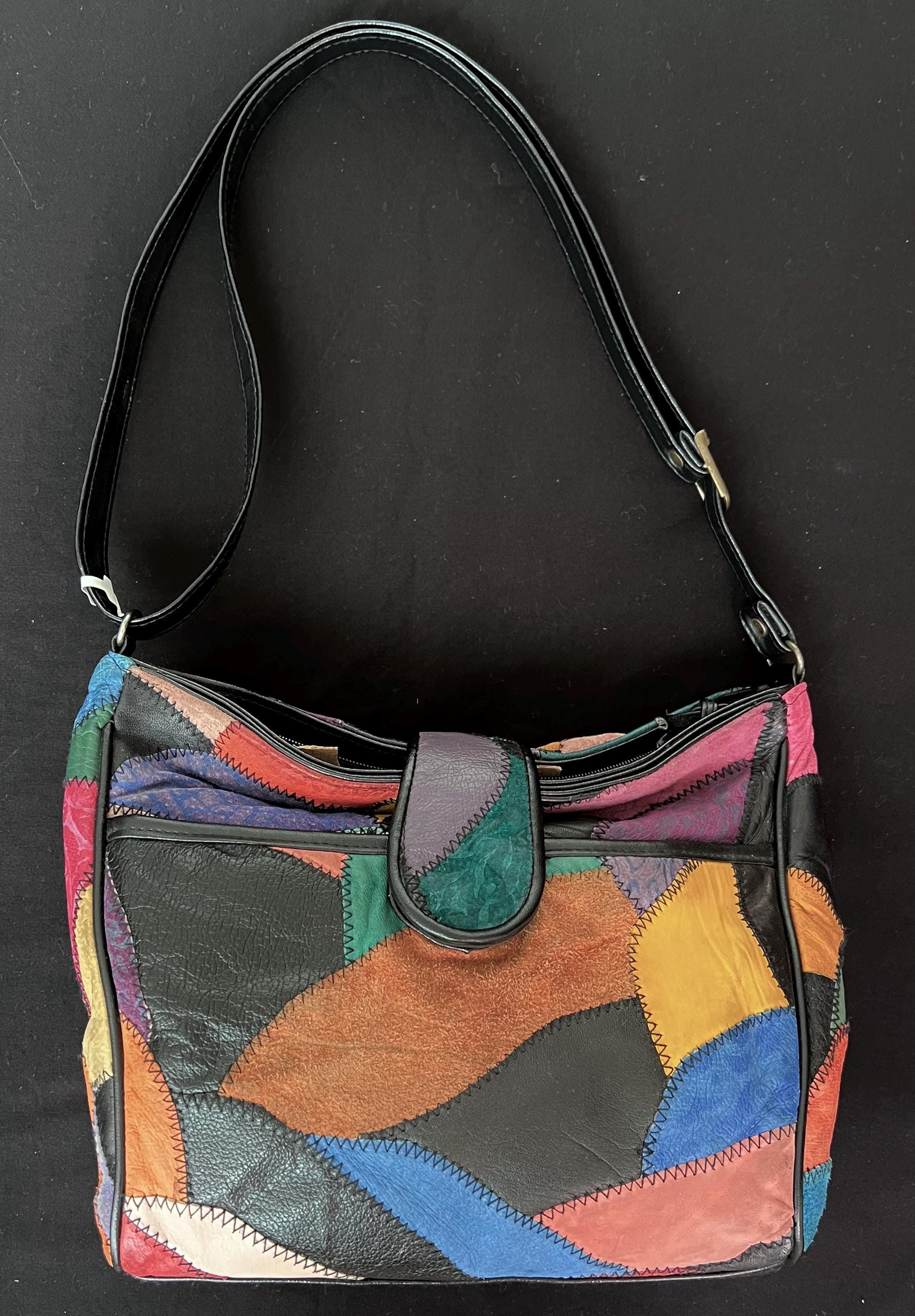 1980s Patchwork Leather Jacket Free Shipping - The Vintage Twin