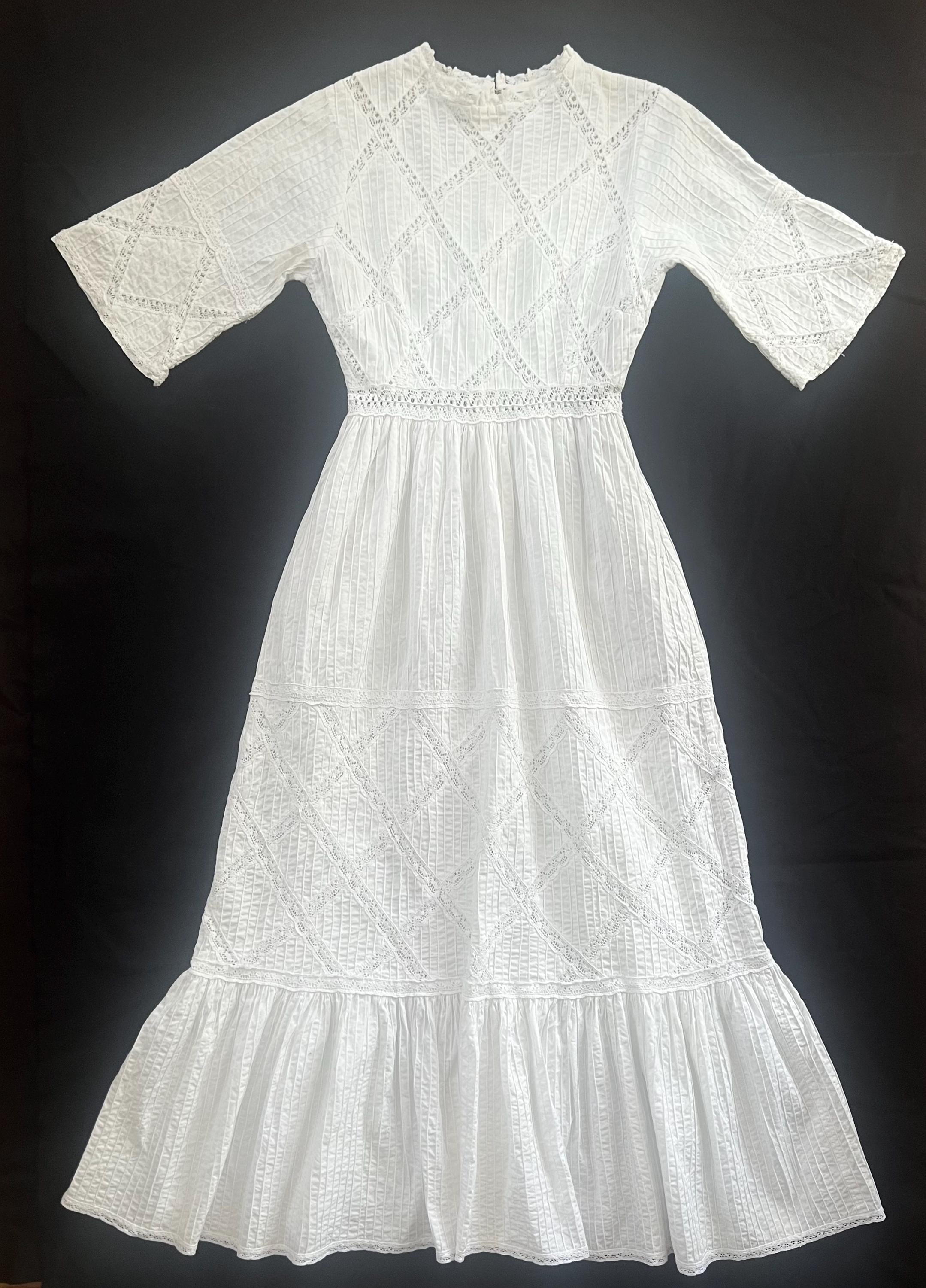 Vintage Mexican Lace White Dress - Etsy