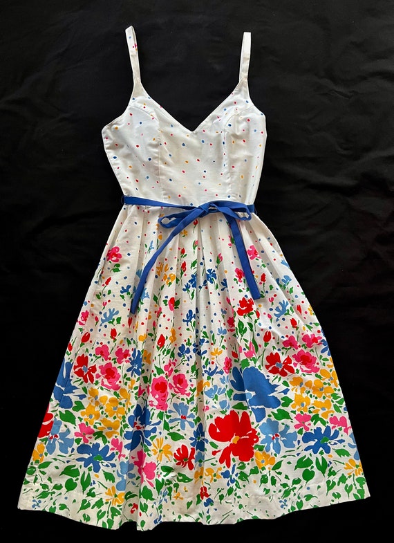 Lanz Original 1970s Vibrant Floral Print Sundress… - image 3