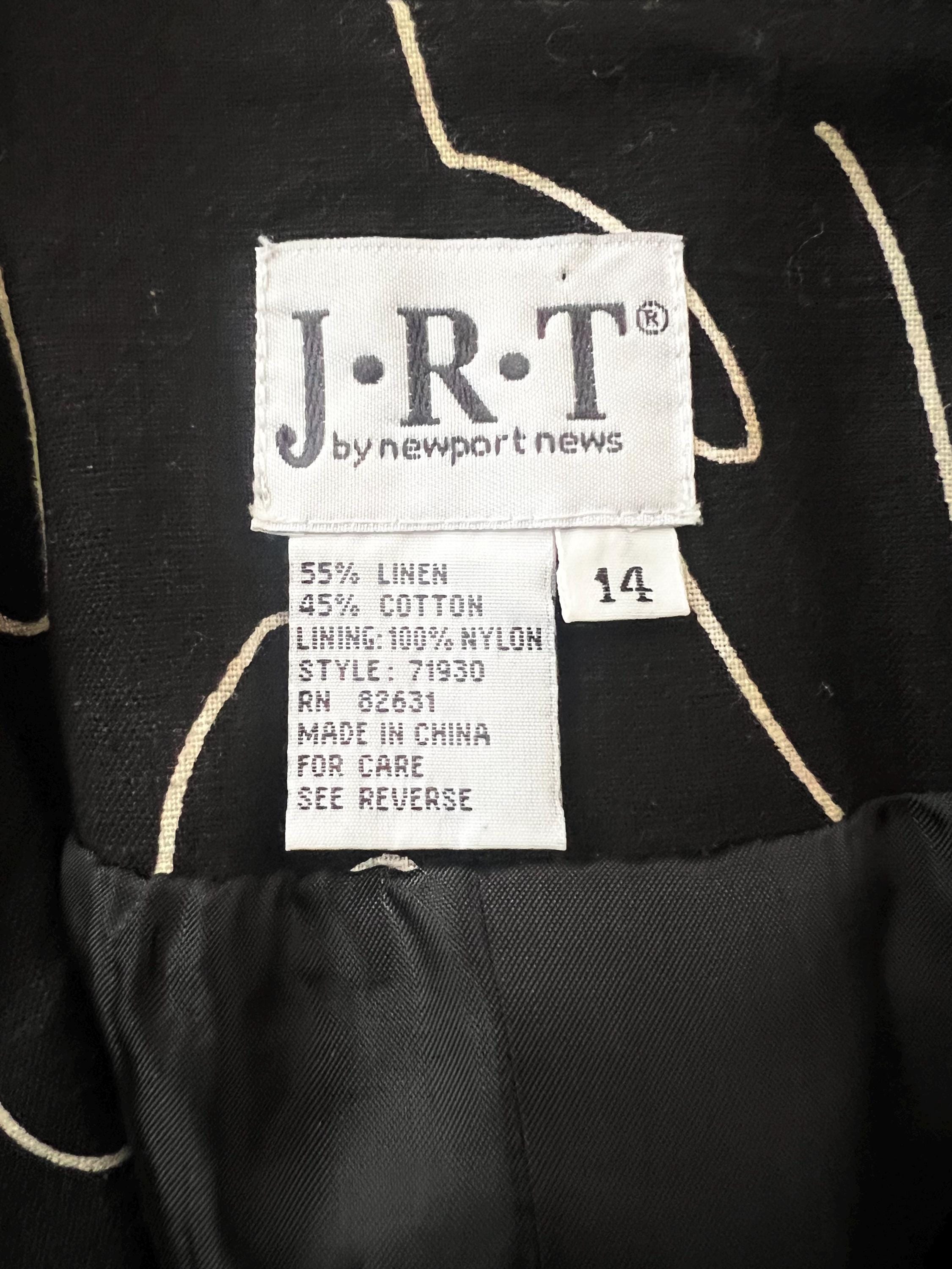 Vintage Linen Blend Blazer: 80s/90s Black & White Modernist