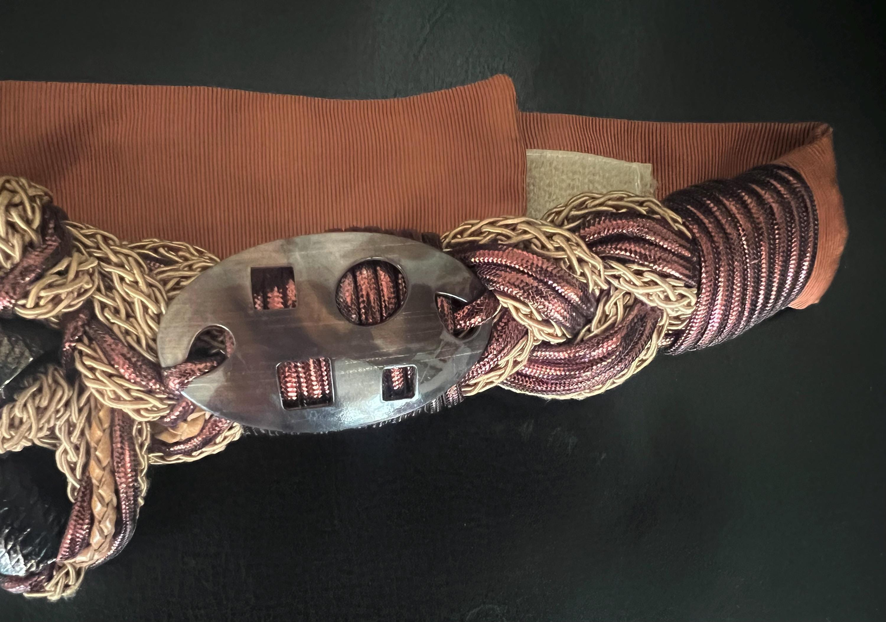 1980s Carolyn Tanner Wearable Art Belt: Copper Braid  display picture 3