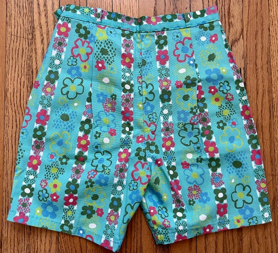 Adorable Kids 1960s Bright Turquoise Green Floral… - image 2