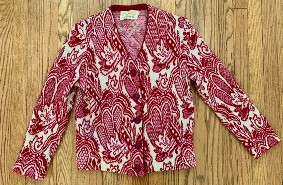 Vintage Womens 1950's/1960's Catalina Red and Crea