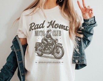 maglietta grafica rad moms club / maglietta motociclista / maglietta trendy estetica boho comfort colors / maglietta stile vintage