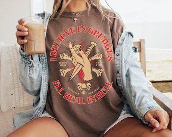 ill heal in hell graphic tee | vintage style tee | trendy aesthetic boho comfort colors tee | tattoo style tee