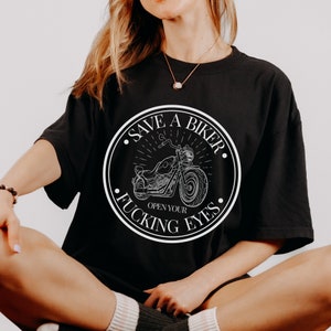 save a biker graphic tee - white | motorcycle tee | trendy aesthetic boho comfort colors tee |