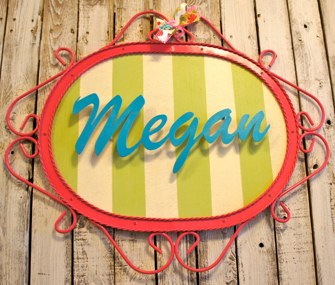Hand Painted Personalized Wall Art With the Name Megan 29x34 Etsy