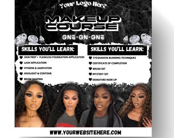 MUA Course Flyer , DIY Makeup Class Flyer , Instagram Flyer , Canva Template , Makeup Course Flyer , MUA class flyer , Editable Makeup Flyer